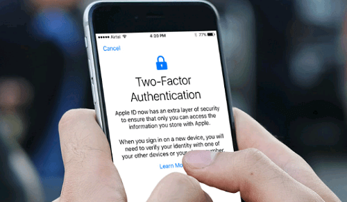 Attivazione dell'autenticazione a due fattori nel dispositivo Ios